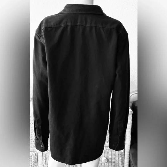 Filson Canvas Work Shirt 100% Cotton Snap Button Style 20172112 in Black Size L